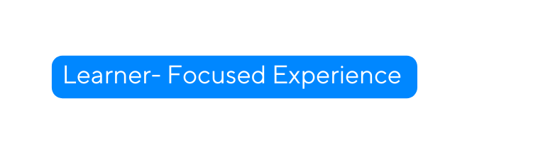 Learner Focused Experience